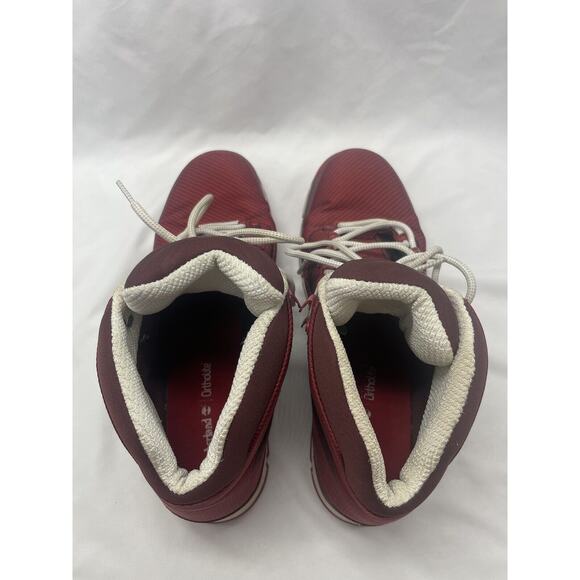 Timberland Euro Hiker Jacquard Medium Red Jacquard Mens Lace-Up Boots Size 13M - Picture 9 of 10